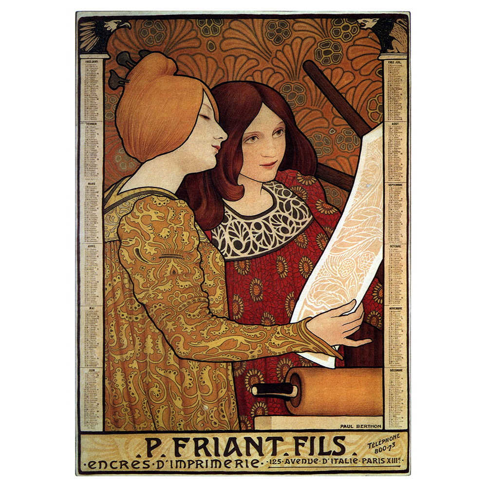 Poster Vintage Pubblicitario Inchiostri per Stampa P. Friant Fils - Quadro Deco