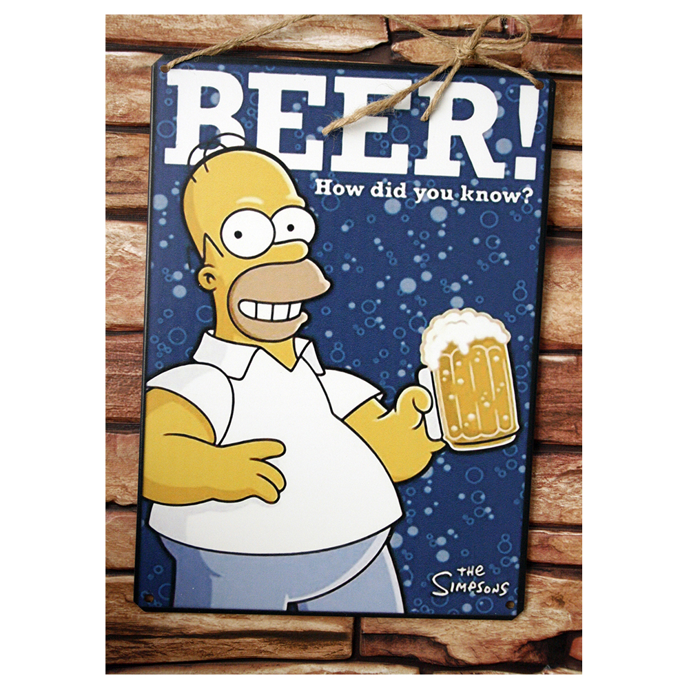 Poster Vintage Pubblicitario La Birra Dei Simpsons - Quadro Decorazione Parete