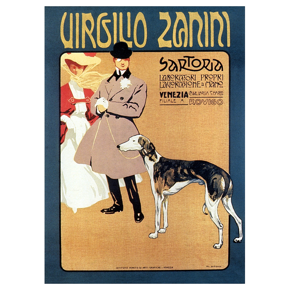 Poster Vintage Pubblicitario Sartoria Virgilio Zanini - Quadro Decorazione Pare