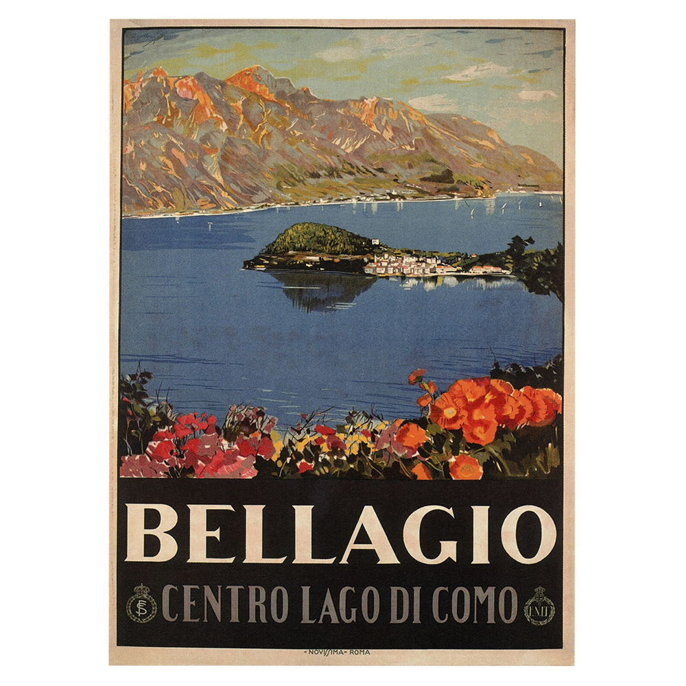 Poster Vintage Turistico Bellagio - Quadro Decorazione Parete