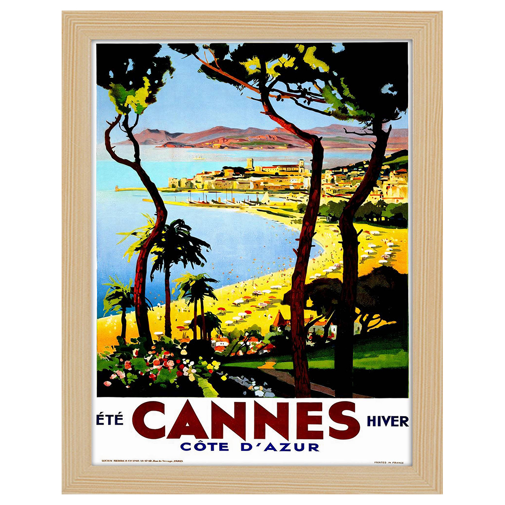 Quadri famosi, stampe su tela, posters vintage e arredo da parete - ツ  Legendarte - Poster Vintage Turistico Cannes - Côte d'Azur - Quadro,  Decorazione Parete
