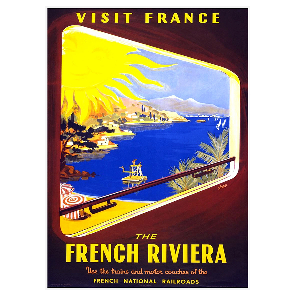 Poster Vintage Turistico French Riviera - Quadro Decorazione Parete