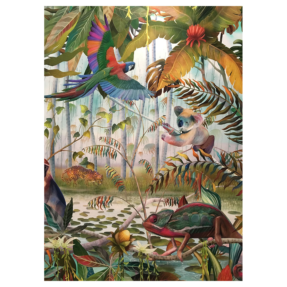 Affiche / Tableau d'anniversaire personnalisé Jungle ardoise Format  tableau 20 x 30 cm Support tableau Papier couché 250g (support non rigide)