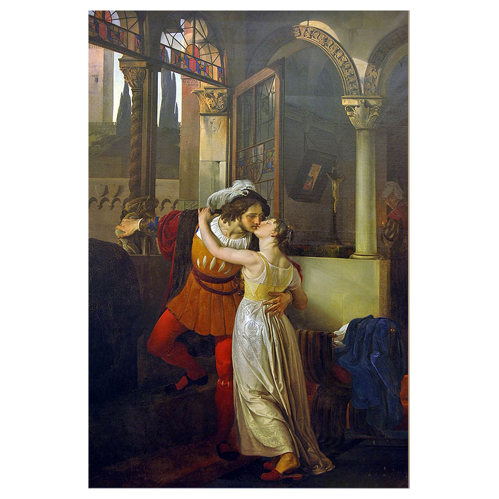 Stampa su tela - L'Ultimo Bacio Di Romeo E Giulietta - Francesco Hayez -  Quadro