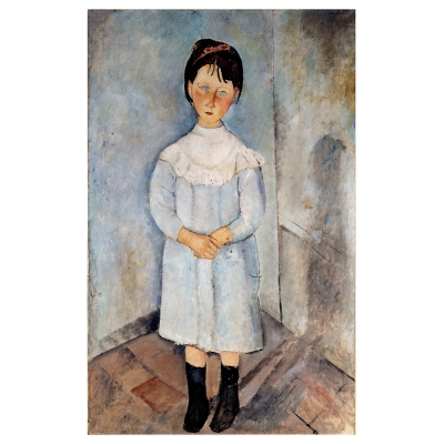 Kunstdruck auf Leinwand - Kleines Mädchen in Blau Amedeo Modigliani - Wanddeko, Canvas