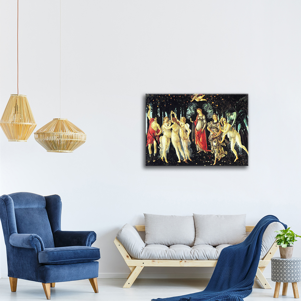 Quadri famosi la primavera di Botticelli, stampe su tela Q732